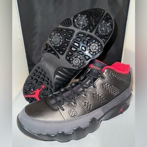 Nike Air Jordan 9 Low G Golf Charcoal Black True Red FJ5934-002 Men's Sizes